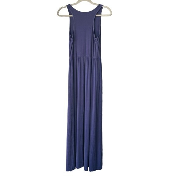 Raisevern Navy Blue Summer Sleeveless Maxi Dress Dress with Pockets Size M - Picture 2 of 3